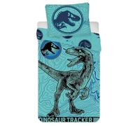 Jerry Fabrics Jurassic World Children's Bed Linen Light Motif Velociraptor Dinosaur Prehistoric Monster Bed Linen 140 x 200 cm + Pillow 70 x 90 cm 100% Cotton