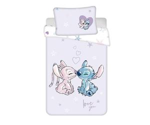 Jerry Fabrics Lilo and Stitch Baby Purple Reversible Bed Linen Pillow Duvet Set 100 x 135 cm Toddler