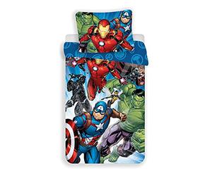 Jerry Fabrics Marvel Avengers Duvet Cover Set 140 x 200 cm and 1 Pillowcase 70 x 90 cm