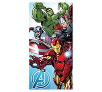 Jerry Fabrics Marvel Avengers Towel with Captain America, Hulk, Thor, and Iron Man for Children and Adults, 70 x 140 cm, 100% Cotton