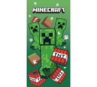 Jerry Fabrics Minecraft Creeper Beach Towel for Kids, Super Soft Bath & Swimming Towel, 140 x 70 cm, Green, 100% Polyester, Large Pool & Holiday Towel, Gift for Minecraft Fans