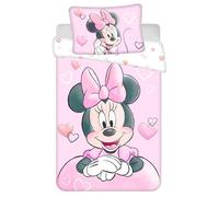 Jerry Fabrics Minnie Powder Pink Bedding Set for Baby or Junior Bed, 100% Cotton, Duvet Cover 100 x 135 cm + Pillowcase