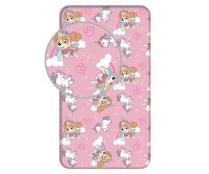 Jerry Fabrics Paw Patrol Sky Bed Sheet Fitted Sheet Pink 90 x 200 + 25 cm, 100% Cotton