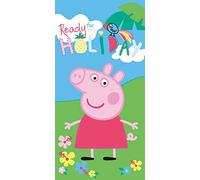 Jerry Fabrics Peppa Pig Towel, Bath Towel, Beach Towel, Peppa Pig Ready for my Holiday for Children and Teenagers, 70 x 140 cm, 100% Cotton