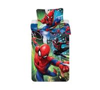 Jerry Fabrics Spiderman Character Children's Bedding with Zipper and 70 x 90 cm Pillow Case, Cotton, Multi-Colour, 200 x 140 x 0.5 cm