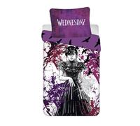 Jerry Fabrics Wednesday Raven Bed Linen Set | Elegant Noir | Duvet Cover 140x200 cm & Large Pillowcase 70x90 cm | Soft, Durable & Machine Washable | Bedding Set for Wednesday Fans & Teen