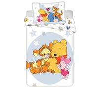 Jerry Fabrics Winnie the Pooh and Friends Bedding Set for Baby or Small Bed, Removable Duvet Cover 100 x 135 cm + Pillowcase 40 x 60 cm, 100% Cotton, with Tigger, Eeyore and Piglet