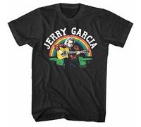 Jerry Garcia Guitar Rainbow Men's T-Shirt Rock Band BlackMedium