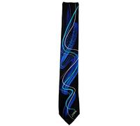Jerry Garcia Music Necktie, NECKTIE, Men's, Black Blue Teal, Jacquard, Standard Tie, 57x3.125 inches, Bottleneck Shape, Business, Casual, Formal