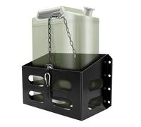 Jerry Gas Can Holder, Lockable Metal Fuel Jug Rack, Heavy Duty Petrol Canister Bracket & Toolbox for Camper, RV, Trailer, Caravan, Off-Road
