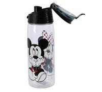 Jerry Leigh Disney Mickey and Minnie Mouse Acrylic Flip Top Water Bottle, Clear
