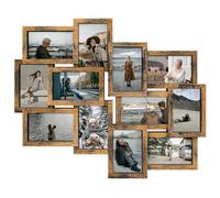 Jerry & Maggie 12 Opening Collage Picture Frame, Multi Picture Frame for Wall, 4x6 Inches, Plastic Wall Picture Frames for Living Room, No Assembly, Golden