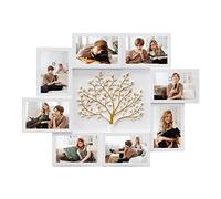 Jerry & Maggie Picture Frames Collage, White Frame, 4x6 inches, Family Tree Design for Home Decor, 8 Pieces