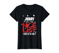 Jerry On The Nice List Funny Christmas Jerry Name Value Graphic T-Shirt
