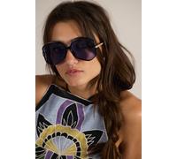 Jerry Oversized Sunglasses at Free People in Jet And Royal Blue - female
