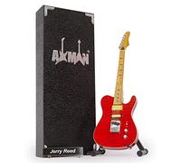 Jerry Reed: Red AAA - Miniature Guitar Replica - Music Gifts - Handmade Ornamental 1/4 Scale - Includes a Display Box, Name Tag and Miniature Guitar Stand