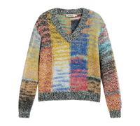 Jers_Earthtexture Jumper - female - Desigual - V-neck Knitwear - Multicolor - M - Knitwear M