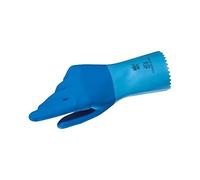 JERSETTE 301 Latex Chemical Resistant Cleaning Gloves, Waterproof, Kitchen, Dishwashing, Floor, Household, Industrial, Plastering Washable/Reusable Blue Size 7 Small Protective Safety Gloves (1 Pair)