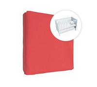 Jersey 100% Cotton Fitted Sheet fits 100 x 50 cm Baby Mini Cot Mattress (Red)