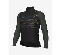 Jersey Alé PR.E Megabyte long sleeve dark green yellow - S
