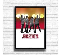Jersey Boys Poster Print, Musical Print, A4 A3 West End Broadway Theatre Show, Wall Art Deco Special Canvas West End Print, London theatre art frame options (A3 Framed (Black))