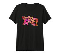 Jersey Channel Islands Psychedelic Pattern Map Text Premium T-Shirt