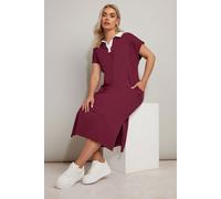 Jersey Collar Grown Sleeve Dress Yours Dark Red 26-28