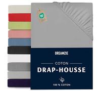 Jersey Cotton Fitted Sheets Grey - For Mattress 70 x 200 x 12 cm - Certified Free of Chemical Products (OEKO TEX), Fitted Sheets with Full Elastic