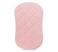 Jersey Cotton Quilted Waterproof Hourglass/Oval Bassinet Sheet All in one Bassinet Sheet and Bassinet Mattress Pad Cover with Heat Protection by Ely's & Co. (Pink)