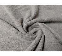 Jersey Fine Sherpa Fleece Fur Fabric Material Grey, 1Mtr - 150cm x 100cm
