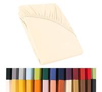 Jersey Fitted Sheet 140 x 200 - 160 x 220 cm for Box Spring Beds, Water Beds and Standard Mattress Fitted Sheet 100% Egyptian Cotton Quality Relax Celin ATEX 0001912 Natural