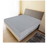 Jersey Fitted Sheet 180 x 200 cm Grey 100% Cotton Soft Breathable Bed LuxuryFeel