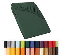 Jersey Fitted Sheet 90 x 200 - 100 x 220 cm for Box Spring Beds, Water Beds and Standard Mattress Fitted Sheet 100% Egyptian Cotton Quality Relax Celin ATEX 0001898 Fir Green