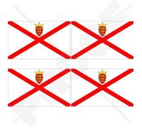 Jersey Flag Channel Islands UK 2" (50mm) Vinyl Bumper-Helmet Stickers, Decals x4