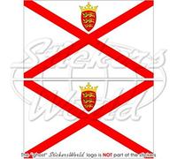 JERSEY Flag Channel Islands UK 3" (75mm) Vinyl Bumper Stickers, Decals x2