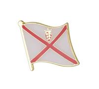 Jersey Flag Enamel Pin - 1.9x1.9cm Red Cross & Crest Lapel Badge | Channel Islands National Flag Brooch | Souvenir Gift for Jacket, Hat, or Backpack