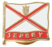 Jersey Flag Lapel Pin Badge In Velvet Pouch Or Gift Box With Free Engraving 485
