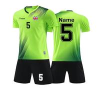 Jersey Football/Soccer/Volleyball Kit Uniform Personalized Short Sleeve and Shorts Set for Men, Women, Kids with Your Name Number Team Logo Green
