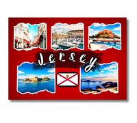 Jersey Fridge Magnet Souvenir Travel Souvenir Jersey Gift for Travellers, Channel Islands Gift 291125 Jersey Aimant de Refrigerateur Calamita de Frigorifero Iman de Nevera