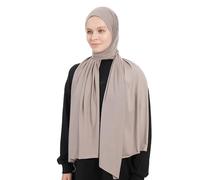 Jersey Hijab Scarf for Women - Grey Jersey Hijab Scarf Muslim Headscarf - Long Muslim Accessories Headscarf Shawl - Islamic Hajib Headwrap Fashion Scarves Solid Color - Ramadan Head Wrap (Grey)