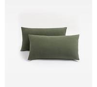 Jersey Knit Small Pillowcases - Mini Pillow Cases for Travel or Toddler Pillows Sized 12x16, 13x18 or 14x20, Ultra Soft Envelope, Microfiber, Set of 2, Dark Olive