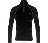 Odlo Men Functional long-sleeve shirt with zipper PERFORMANCE WARM ECO, black - new odlo graphite grey, XXL