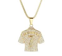 Jersey Number 7 Pendant Necklace Men's Hip Hop Soccer Diamond Jersey Pendant Collarbone Chain