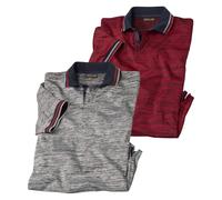 Jersey Polo Shirt Pack of 2 Atlas for Men Light Stone XXXL