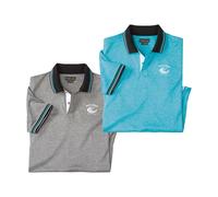 Jersey Polo Shirt Pack of 2 Atlas for Men Mid Grey XL