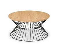 Jersey Round Wire Coffee Table 80cm Euro Oak - Julian Bowen | TJ Hughes