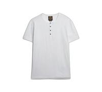 Jersey T-shirt with a Tunisian collar Superdry Slub Grandad Blanc 2XL