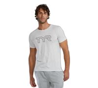 Tyr Ultrasoft Lightweight Tri Blend Tech Big Logo Short Sleeve T-shirt Grey XS Men