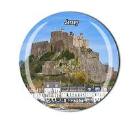 Jersey UK Fridge Magnet 3D Crystal Tourist Souvenir Gift Collection Kitchen Supplies Refrigerator Magnetic Sticker