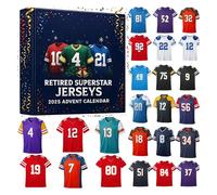 Jerseys 2025 Advent Calendar,24 Days Christmas Countdown Calendar Jerseys Pendant,Christmas Countdown Advent Calendar Xmas Gifts for Football Fans (A)